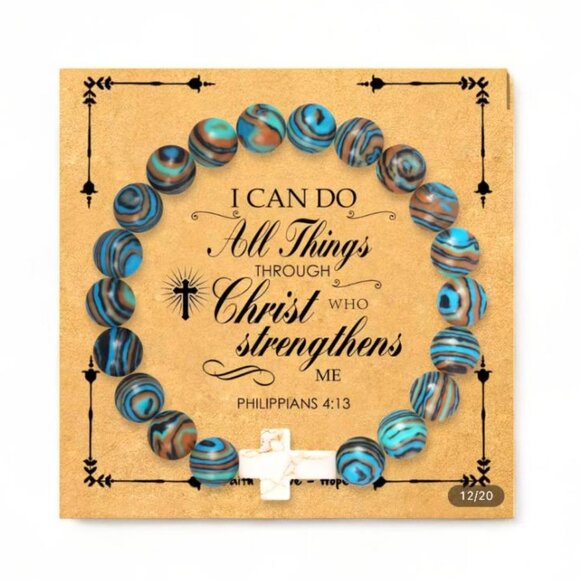 NEW - I CAN DO ALL THINGS THROUGH CHRIST WHO STREGTHEN ME PHIL 4.13 - BLUE - Picture 1 of 2
